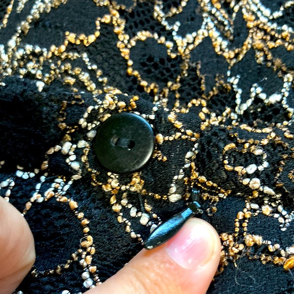 ISABEL + NINA Gold Silver Thread Embroidered Iridescent Skirt Womens 14 - Picture 9 of 10